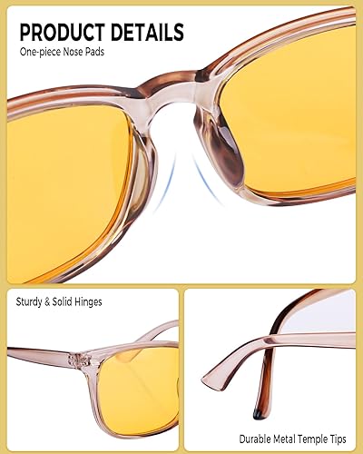 Miniatura 4 de Night Driving Glasses for Men Women, Anti Glare Polarized Yellow Lens Night Vision Glasses for NighttimeRainyFoggy