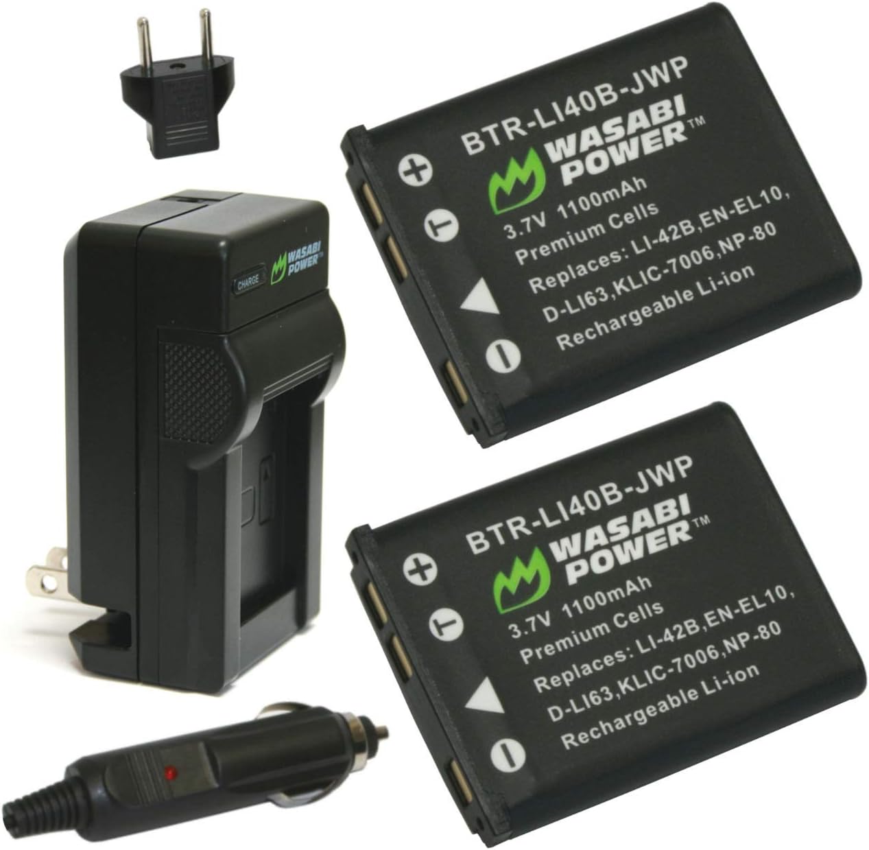 Wasabi Power Battery and Charger Kit for Kodak KLIC-7006 and Kodak EasyShare M22, M23, M200, M522, M530, M531, M532, M550, M552, M575, M577, M580, M583, M750, M873, M883, M5350, M5370, MD30, Mini, Touch