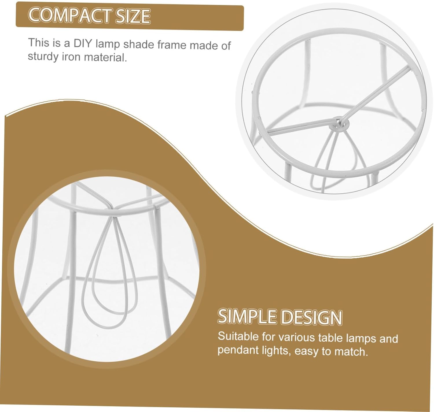 ABOOFAN Iron Lamp Stand Lamp Shade Frame Clip for Table Desk Light Diy Metal Rack Small Lampshade Holder Easy Install