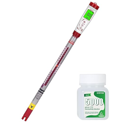 Miniatura 7 de Probador de salinidad digital flotante con ATC, monitor de nivel de sal y temperatura alimentado por energía solar con tiras de pH, medidor de sal