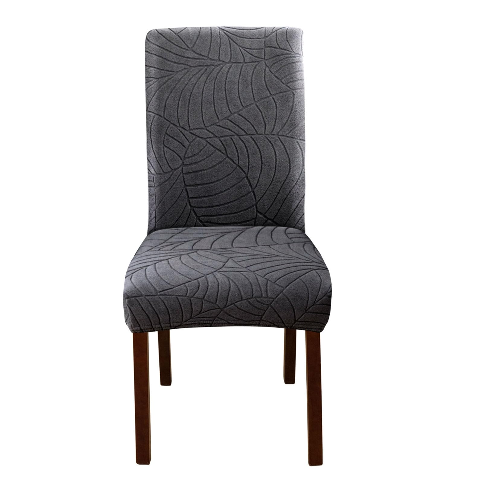 YWLUUOO Modern Leaves Pattern Stretchable Dining Chair Cover Polyester Slip Proof Washable Slipcover for Various Seat Shape High Backrest Dining Chair Slipcover