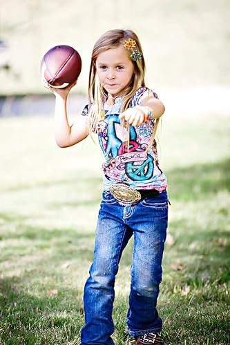 Miniatura 6 de Paquete de 4 lazos para el pelo de fútbol americano, pinzas para el pelo de piel sintética para boutique grogrén para niñas y mujeres, Super Bowl,