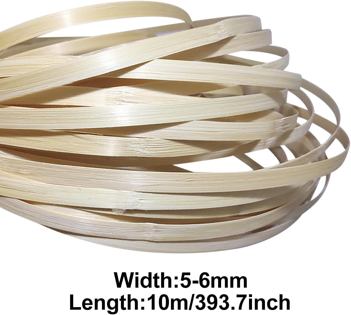ECYC Ltd Natural Rattan Skin, 32.8 Feet Rattan Bark Strips Handicraft Weaving Material for DIY Furniture Making Basketry Wicker Repair Supplies, 5-6mm