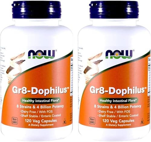 Now Foods: Gr8-Dophilus Flora intestinal saludable, 120 cápsulas (paquete de 2)