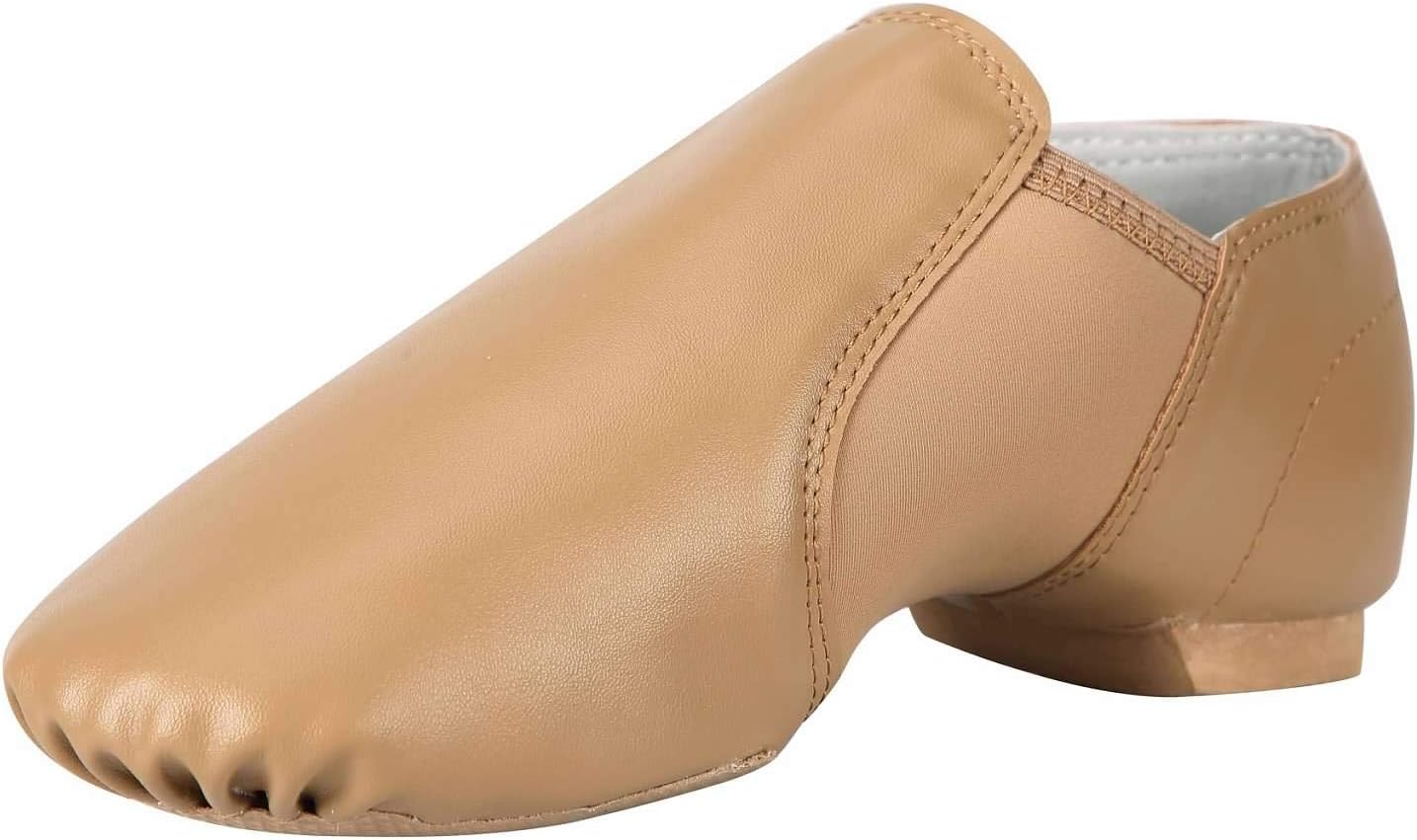 Linodes PU Leather Jazz Shoe Slip On for Girls and Boys (Toddler/Little Kid/Big Kid)-brown-10.5M-Little Kid