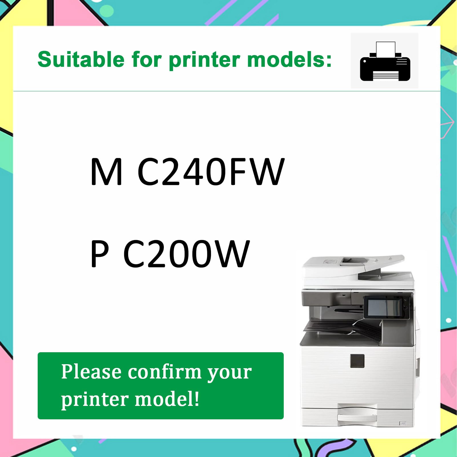 Compatible pour Ricoh 514457 Boîte de Toner usagé, pour imprimante M C240FW P C200W MC240FW PC200W 15000 Pages 1-Pack