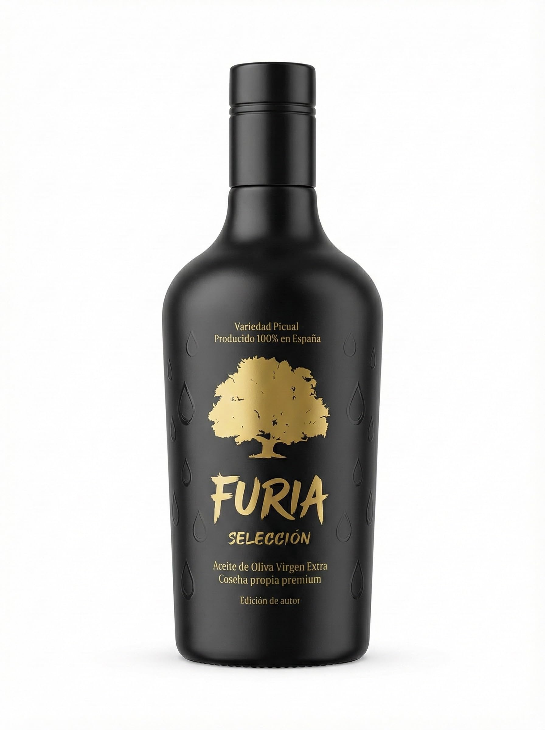 FURIA Selección Aceite de Oliva Virgen Extra Picual 500ml | AOVE 100% Picual Español Cosecha Propia | Extracción en Frío Sin Filtrar | Sabor Intenso Gourmet