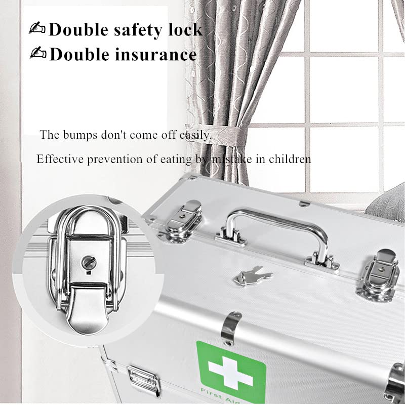 Trousse de Secours/Boîte Médicaments Boîtier de Secours de médecine en Aluminium Portable avec Verrouillage Boîte de Collecte de médicaments Boîte de Médecine Familiale (Color : Small)