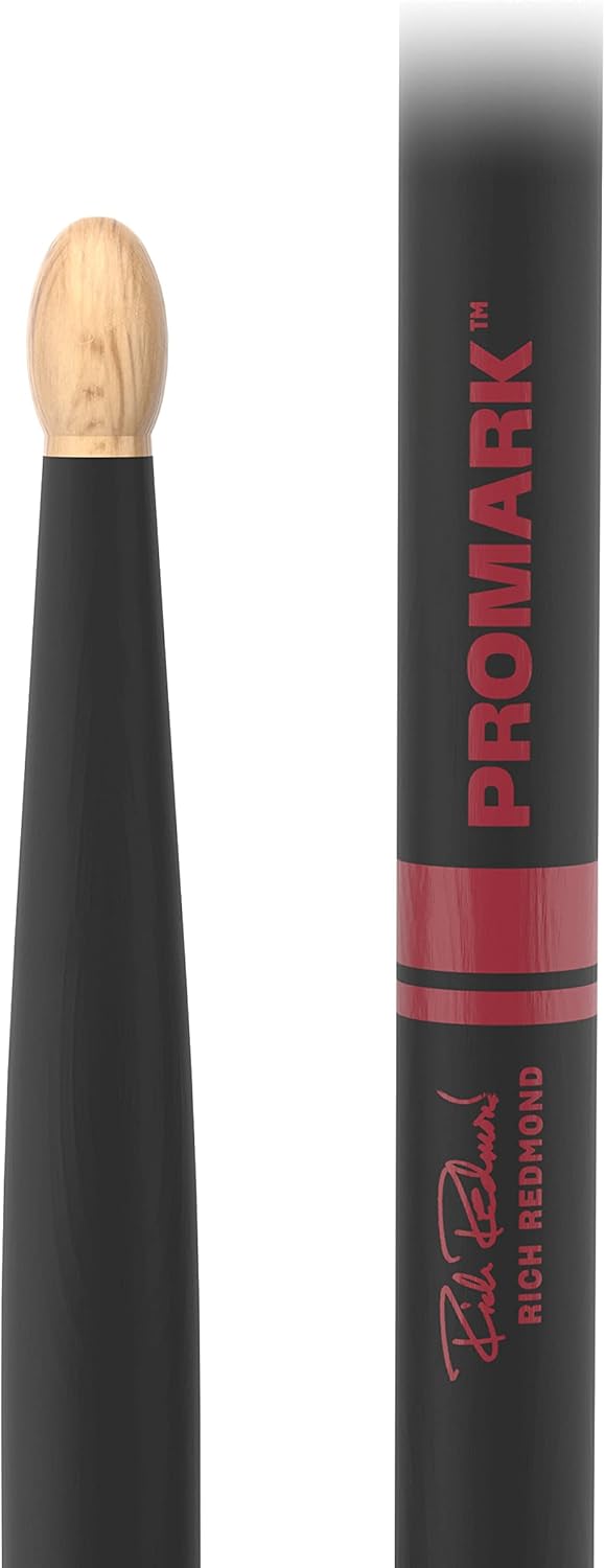 ProMark Drum Sticks - Rich Redmond Drumsticks - ActiveGrip For Secure, Comfortable Grip - Gets Tackier As Your Hands Sweat - Active Grip Finish, Oval Wood Tip, Hickory Wood - 1 Pair