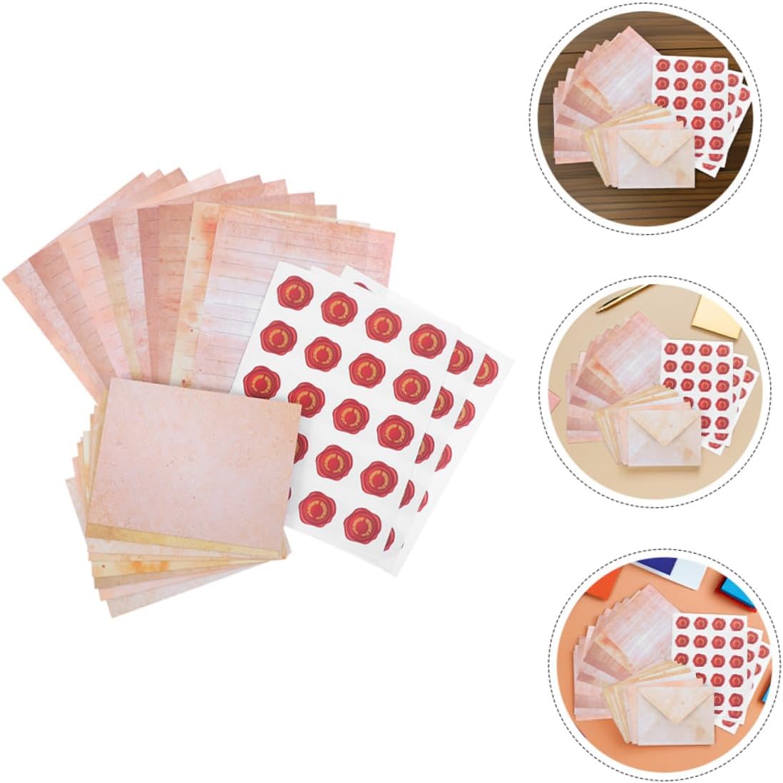 SHERCHPRY Vintage Stationery Writing Paper and Envelopes Set Lined Letter Writing Papers with Kraft Envelopes for Greeting Cards and Personal Correspondence 2 Sets
