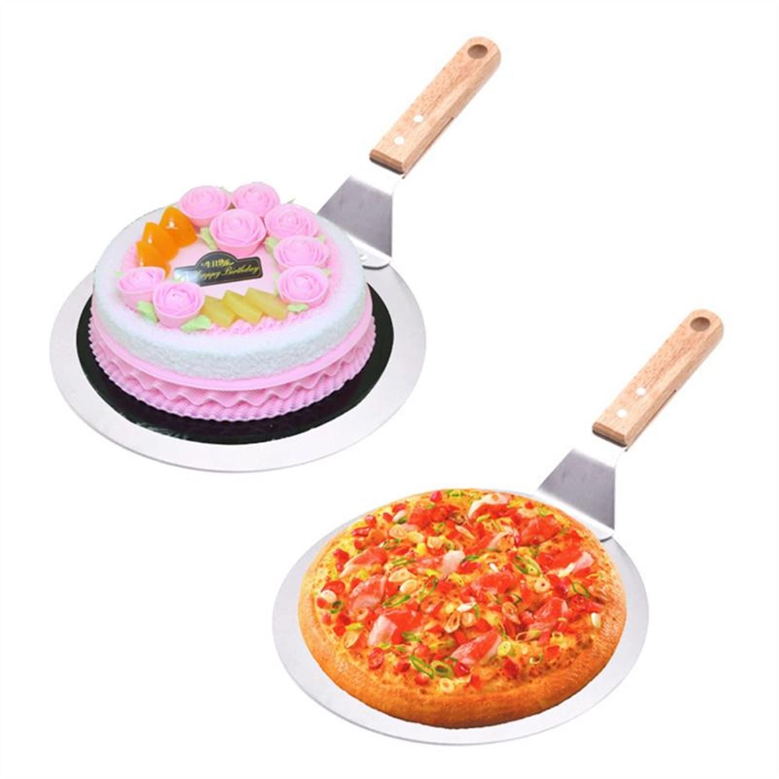 Pelle à Pizza avec Manche en Bois Pelle à gâteau Coupe-Fromage Épluchures Outil de Levage Pelle à Pizza Cuisson Outils de pâtisserie (Couleur : G) (E)
