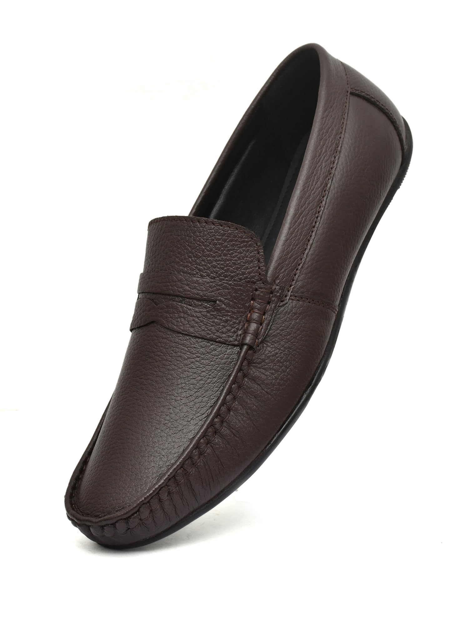 BENTO YOUNG Brown Leather Casual Loafers for Men 08 UK/India (B0CT5JD7VR) Amazon Price History, Amazon Price Tracker