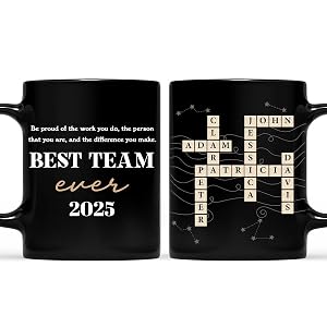 Best Team Ever Coffee Mug Custom Crossword Mug With Name Inspirational Team Gift For Employee Appreciation Gifts For