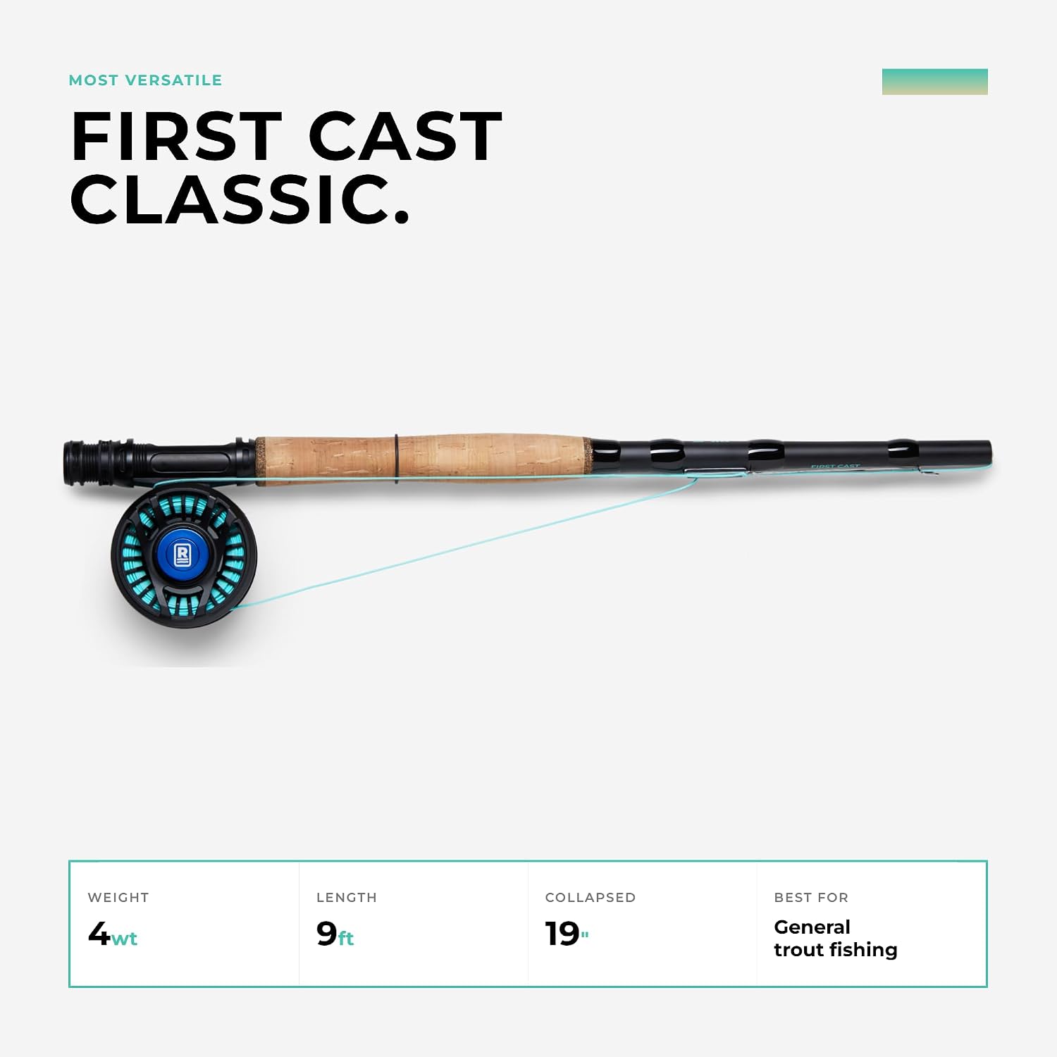 First CAST Fly Rod, Telescoping Travel Rod and Reel Combo, Portable Fly Fishing Gear for Traveling and Backpacking