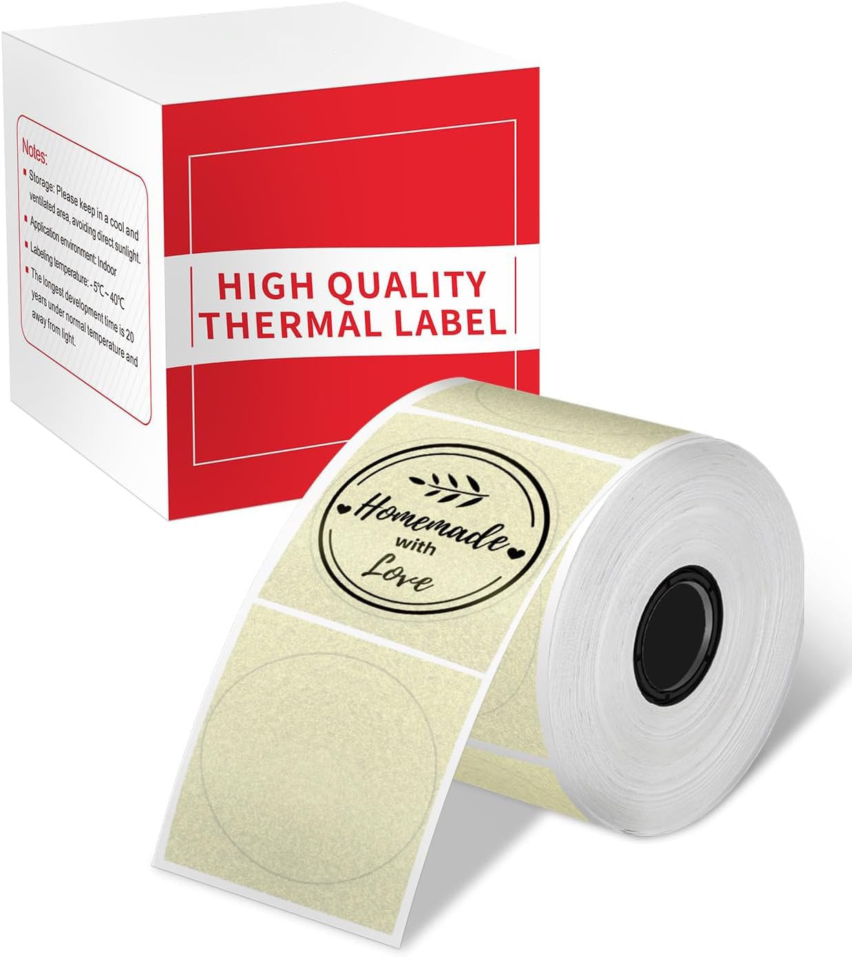 Compatible with Phomemo M110 M120 M220 M221 Label Maker Labels, 50 x 50mm Circle Thermal Sticker Labels, Self-Adhesive Round Direct Thermal Labels for Business,Golden