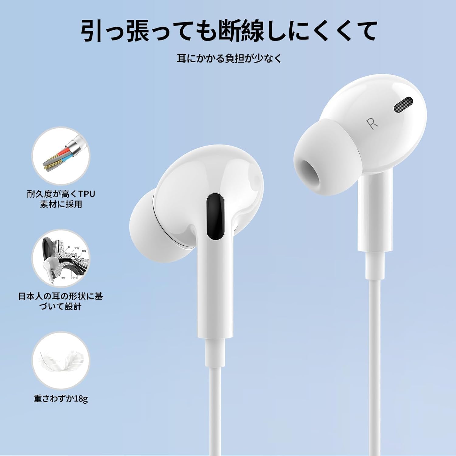 Antool 有線イヤホン マイク付き 3.5mm 4極 CTIA規格