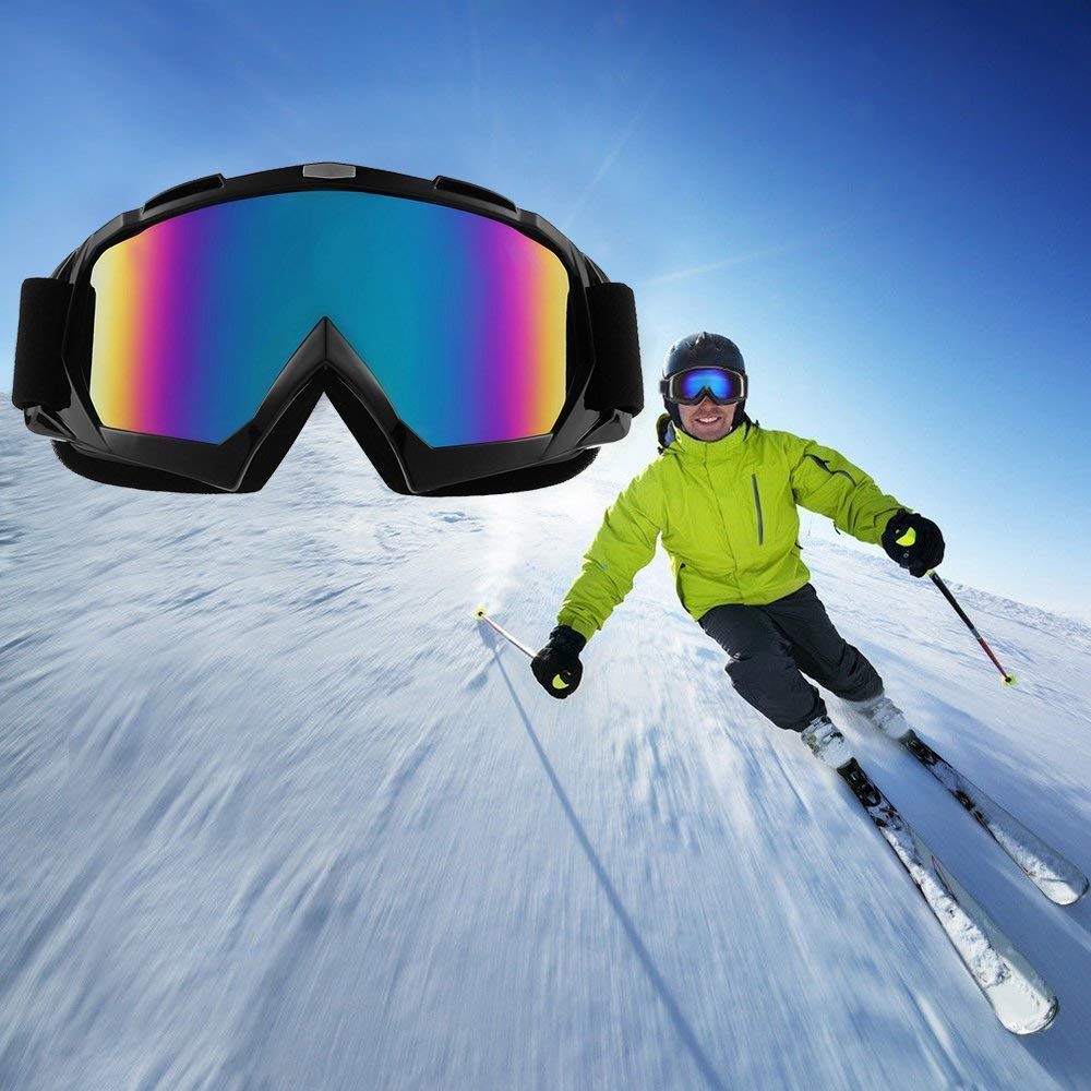 Lunettes de moto de qualité supérieure - Anti-buée - Anti-UV - Avec double lentille - Rembourrage en mousse - Pour activités de plein air - Ski - Cyclisme - Snowboard - Randonnée - Protection des yeux