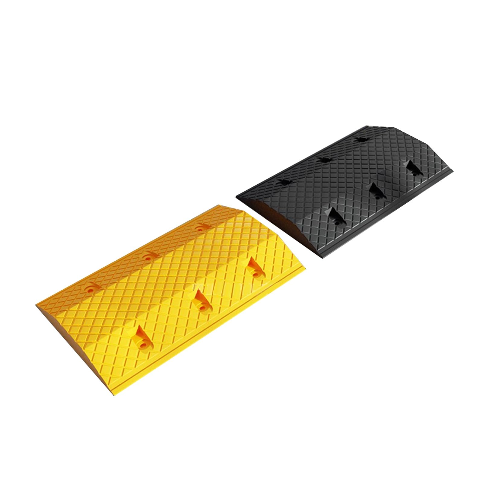 2 Pack,Speed Ramps,Rubber Yellow And Black For Asphalt Concrete Gravel Driveways Indoor And Outdoor
