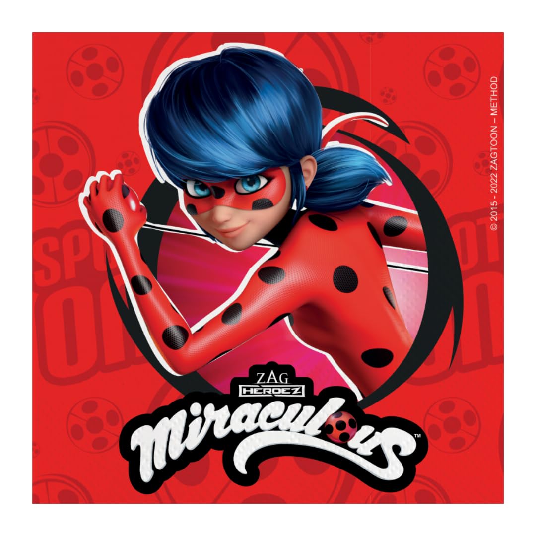 BeenSmile, Servietten, Servietten Geburtstag Kinder für Geburtstagsdeko, Tischdeko Geburtstag, Partyartikel, Partys, Feiern und Kindergeburtstage, 20 Sztuk, 33x33 Zm (Ladybug)