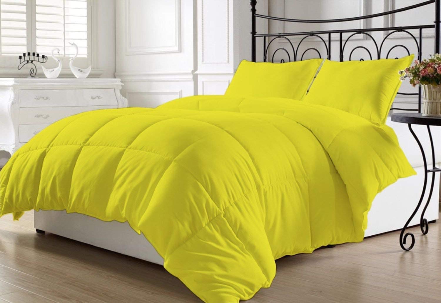 Kanak Bedding Ultra Soft Comforter 300 GSM 1000 Thread Count 100% Egyptian Cotton Solid Twin/Twin XL Yellow