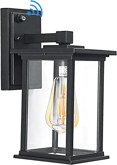 Dusk to Dawn Outdoor Wall Sconce Light for Porch Patio Front Door Entryway, Exterior Wall Lantern Fixture with E26 Base, Aluminium Waterproof Sconces Wall Mounted Lighting for Hallway