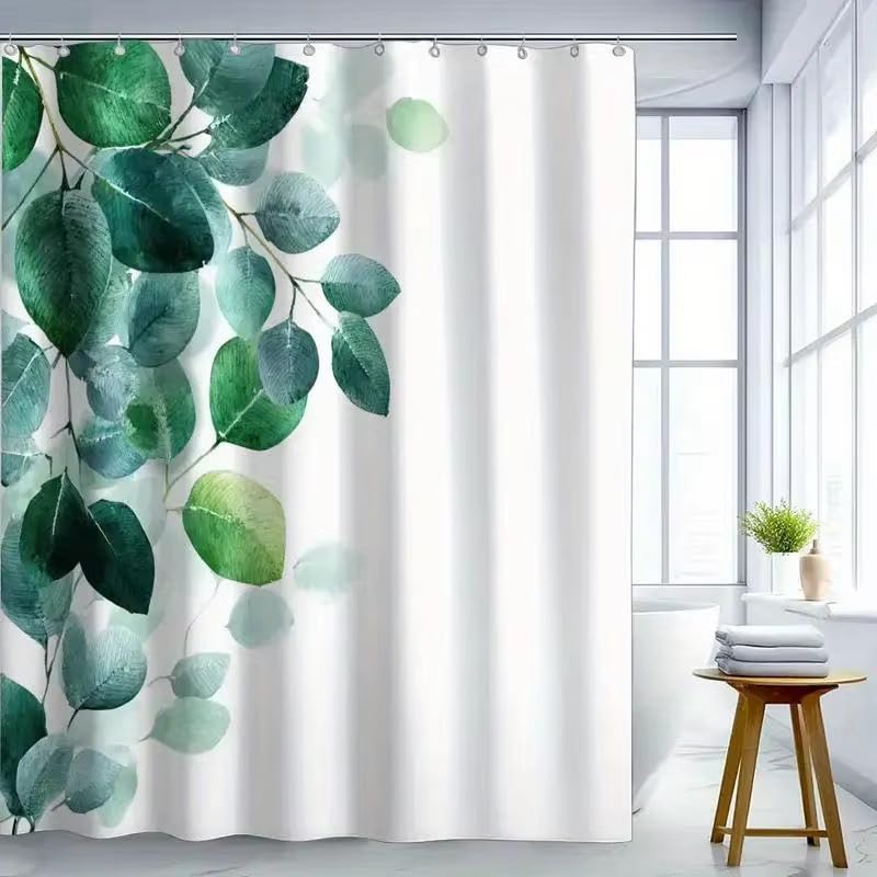 Rideau de douche eucalyptus 140x180 cm en polyester imperméable - 5