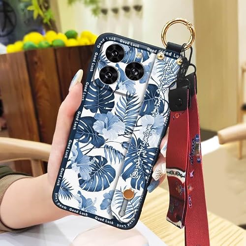 Phone Case Compatible with Cubot Note60, Elderly lady Shockproof Chinese style Kickstand Soft case Wrist Strap Protective Waterp