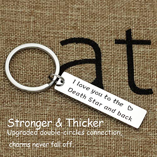 Kivosliviz Mens Star Wars Gift Boyfriend Keychain I Love You To The Death Star And Back Gifts For Couple Star Wars Keychain #TOP6