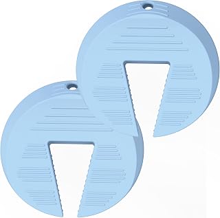Upgraded Silicone Door Pinch Guard and Door Stoppers 2 Functions in 1 with 2 Free Hooks, Heavy Duty Finger Pinch Guard Prevents Finger Pinch Injuries, Slamming Doors. 2 Packs, Blue
