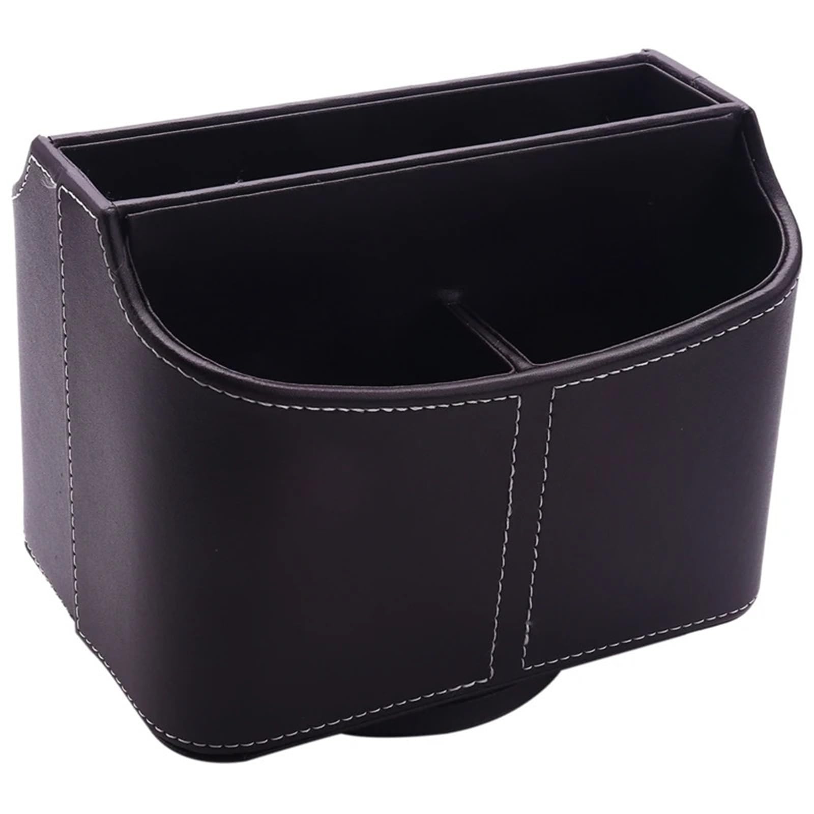 WUYXTO Remote Control Organizer 360 Degrees Rotatable Desktop Supply Leather Desk Storage Box For Desktop
