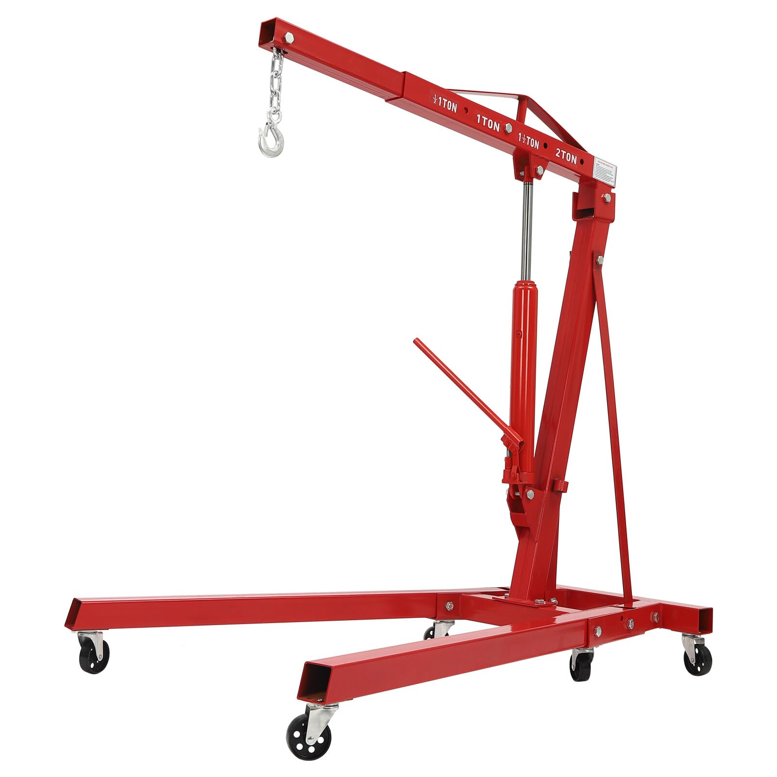Elevador de motor plegable de 2 toneladas, dispositivo de elevación de grúas, grúa de taller, grúa de motor, grúa plegable, 6 ruedas