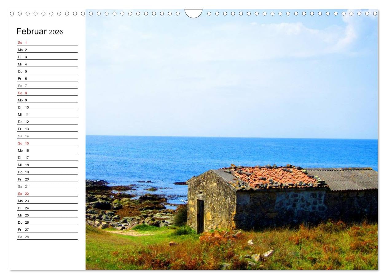 Camino Portugues - Jakobsweg (Wandkalender 2026 DIN A3 quer), CALVENDO Monatskalender: Pilgerweg entlang der portugisischen Küste von Porto nach Santiago de Compostela