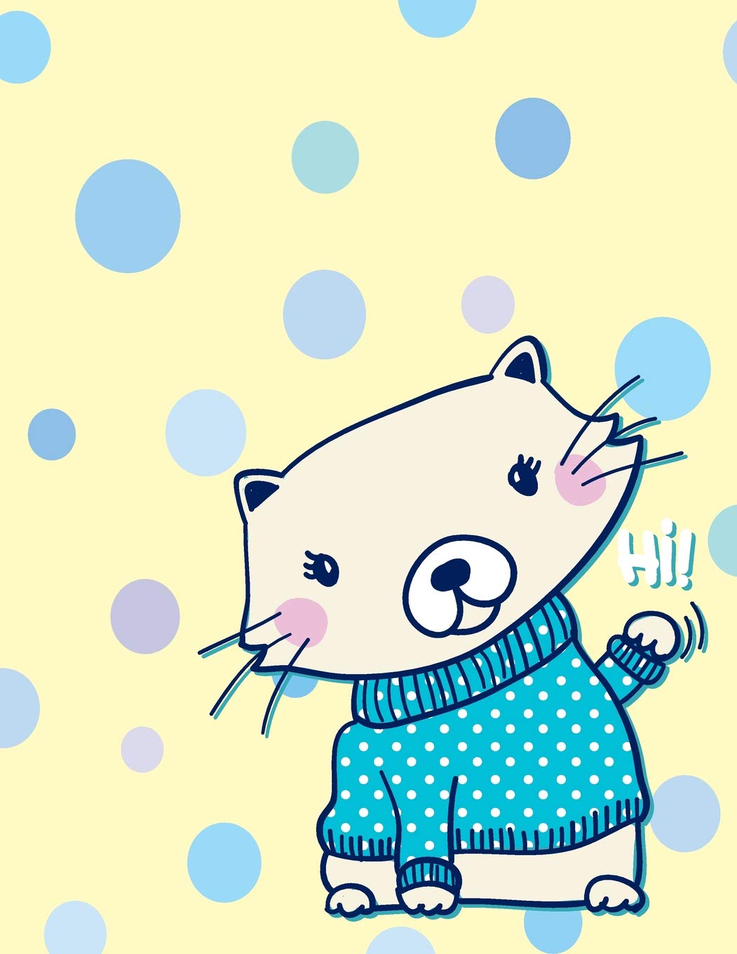 Hi: Hi cute cat cover (8.5 x 11) inches 110 pages, Blank Unlined Paper for Sketching, Drawing , Whiting , Journaling & Doodling (Hi cute cat sketchbook)