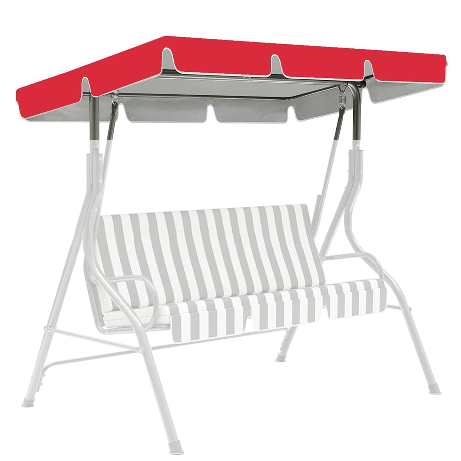 Telo di ricambio impermeabile resistente ai raggi UV per dondolo da giardino a 2-3 posti, colore rosso, 142 x 120 x 18 cm, ideale per uso esterno