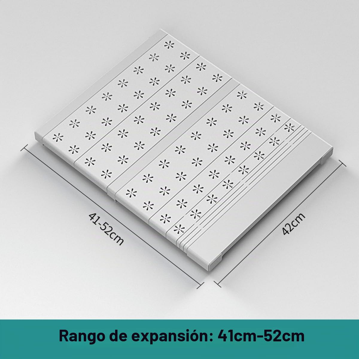 Estante Extensible Ajustable para Armario, Separador de Armario, Divisor de Ropa, Barra de Tensión para Bricolaje, Cocina, Baño, Organizador (Acero al carbono,42 cm de ancho,41-52 cm de largo)
