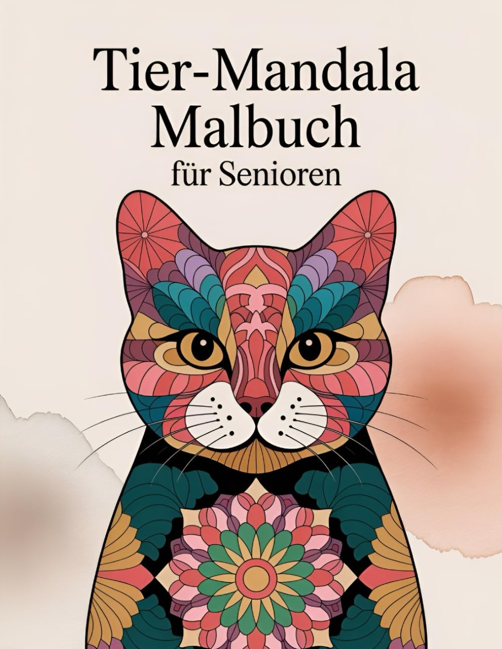 Tier-Mandala Malbuch für Senioren: 50 große, leicht auszumalende Tiermotive – klare Linien, einfache Mandalas für Erwachsene und Senioren
