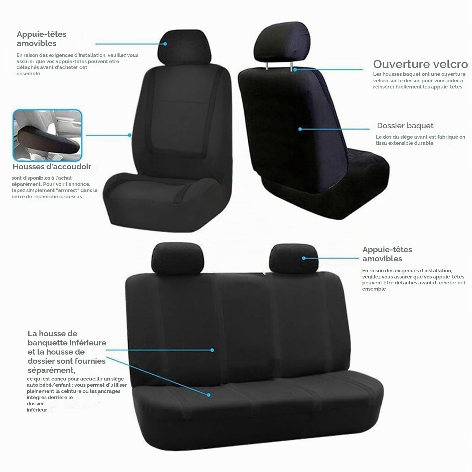 Housses Siège Voiture pour Dacia Sandero 3/Sandero Stepway III 2021-2026 Antidérapantes Sièges Avant Respirantes Nonslip Accessoires Interieur,D/Beige