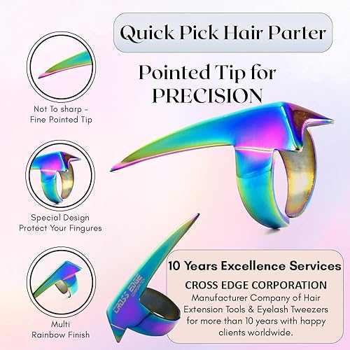 Miniatura 4 de My Hair Tools Anillo de seccionamiento de cabello de acero inoxidable, herramienta de separación de cabello, instalación rápida de extensiones de