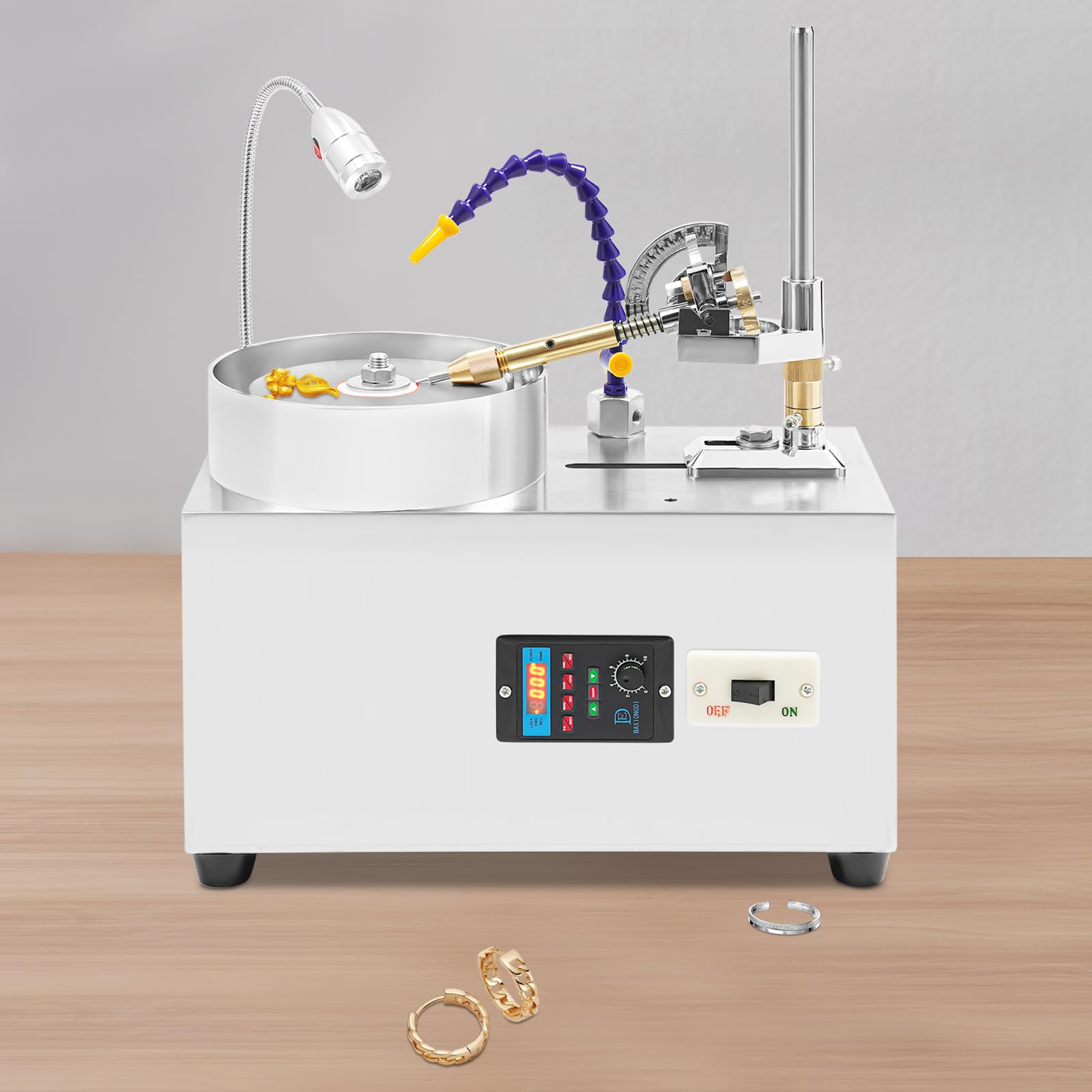 Gem Faceting Machine, 180W Jade Grinding Polishing Machine, 0-2800RPM Adjustable Speed, Rock Jewel Angle Polisher