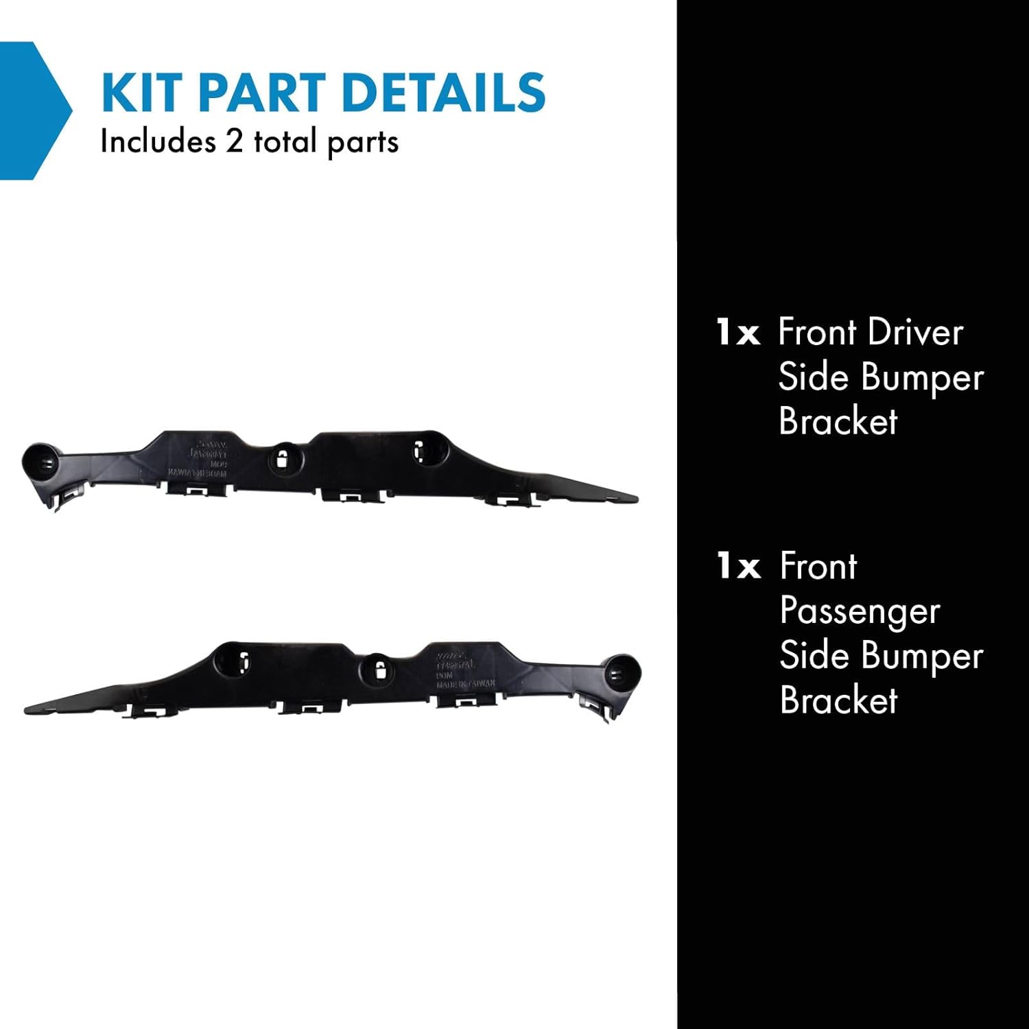 TRQ Front Bumper Bracket Set Compatible with 2005-2010 Toyota Avalon TO1066164 TO1067164