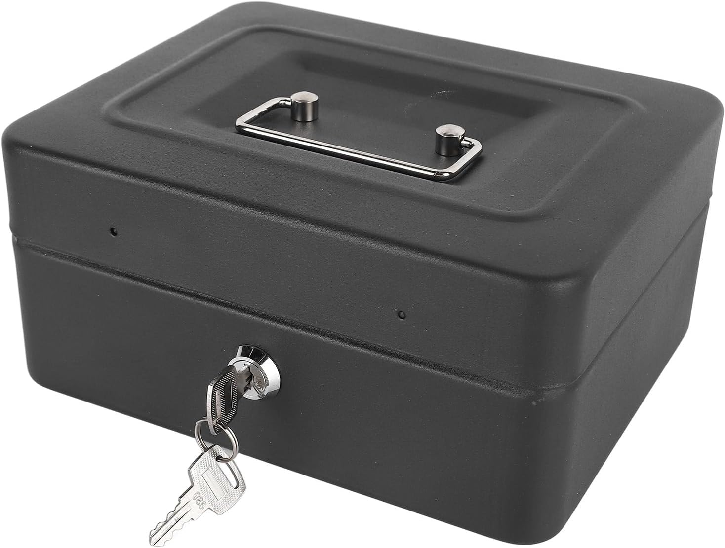 Metal Cash Box, Money Storage Box with Security Lock Key