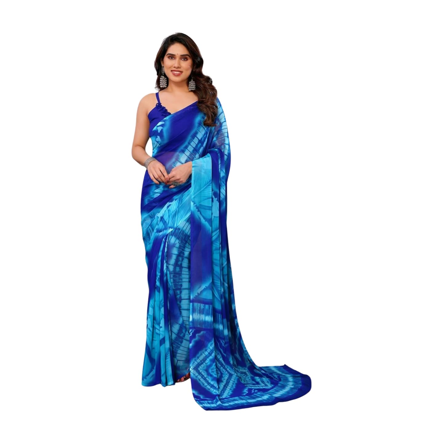 shiv textiles Women's Georgette Tie & Dye Saree(VND-624-BLACK-P)-picture-20