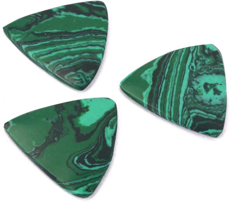 Alnicov Guitar Picks Natural Stone Plectrums Picks for Bass Guitar Ukulele Accessory Set of 3, Blue, 28 x 26 x 2 millimeter - Image 5
