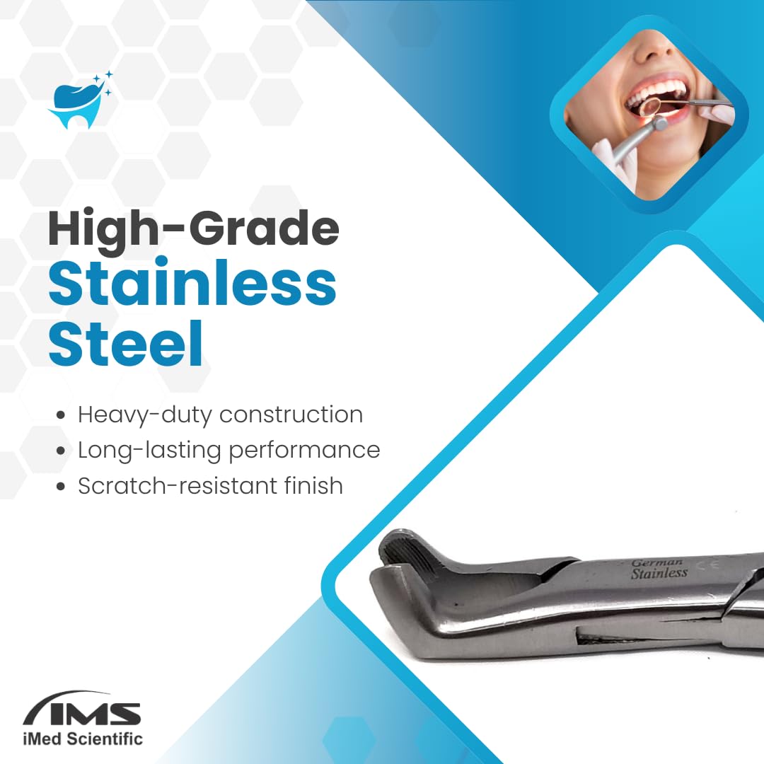 IMEDS Dental Extracting Forceps #222 with Serrated Angled Beaks Lower Molar Tooth Extraction German Stainless Steel Professional Tools for Dentist Student Training