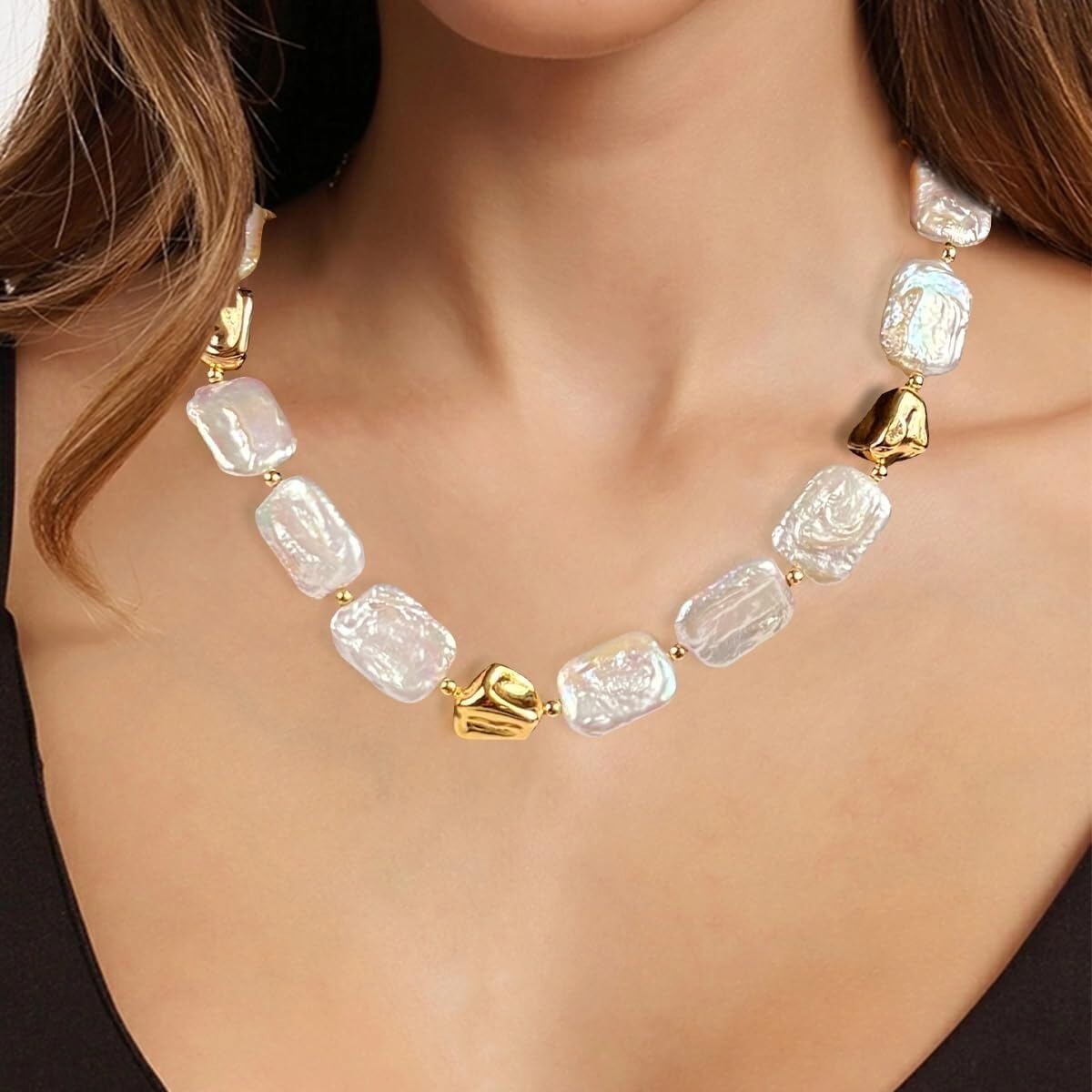 Collana di Perle Accessori di Abbigliamento Collana Di Perle Barocche Da Donna Collana Di Perle Irregolari Collana Di Gioielli Gioielli per le Donne
