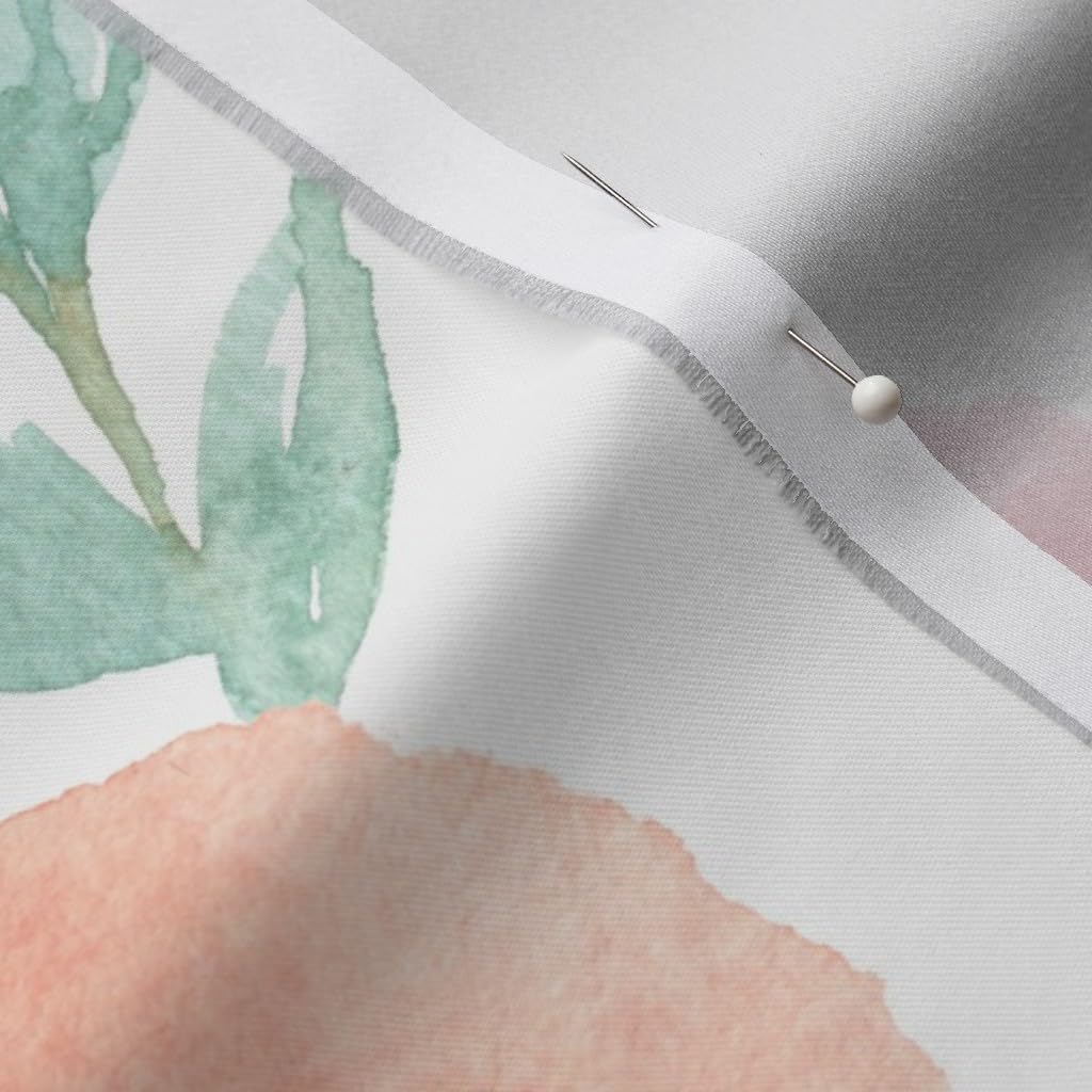 Spoonflower Fabric - Watercolor, Floral, Romantic, Flowers, Pink, Blush, White, Girl, Printed on Organic Cotton Sateen Fabric by The Yard - Sewing Quilting Apparel Home Decor