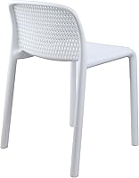 Vista 23 de CozyBlock Punch - Silla de comedor apilable perforada para interior y exterior, juego de 2 unidades (gris oscuro)