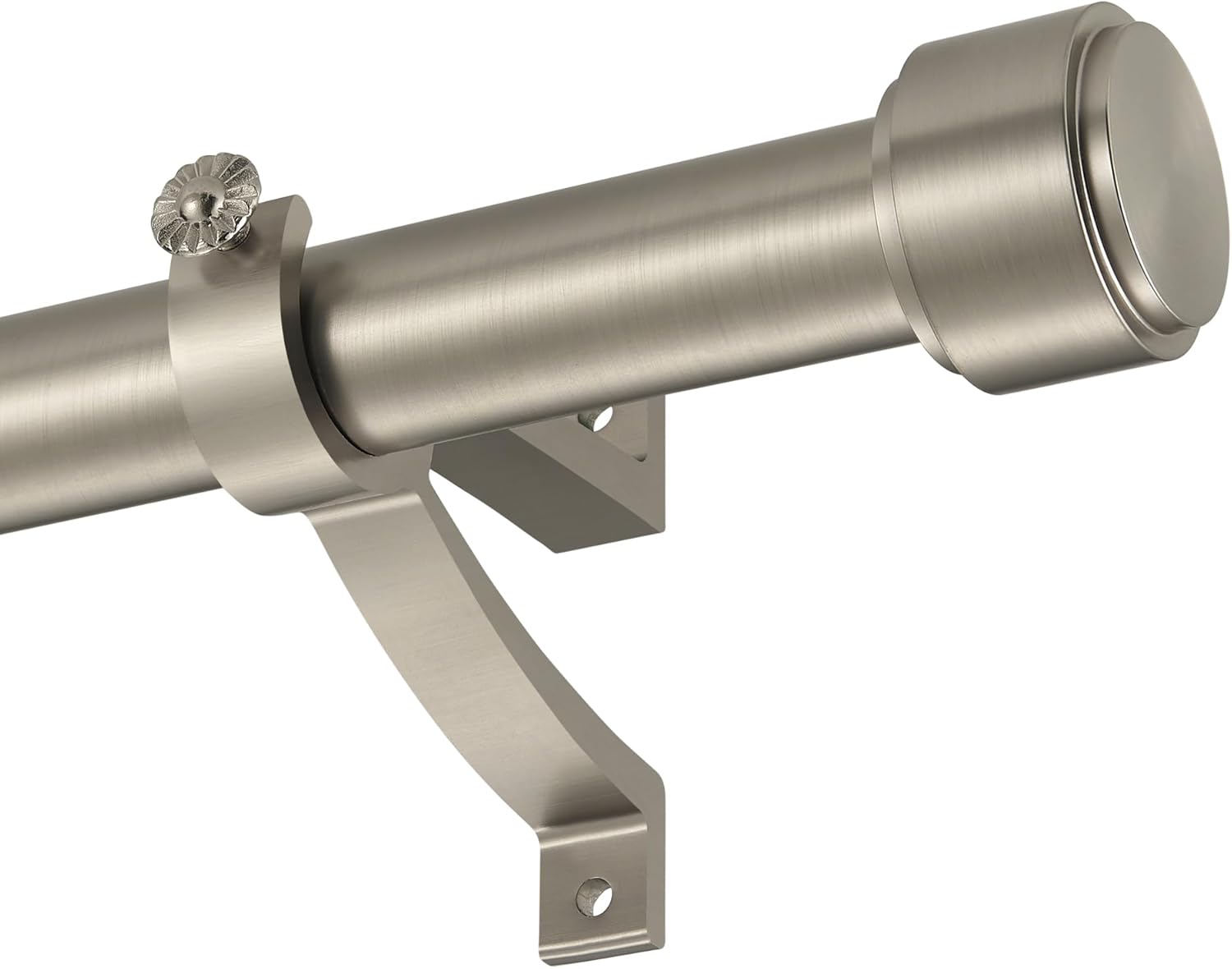 Curtain Rods for Windows 28 to 48", 1Inch Diameter Brushed