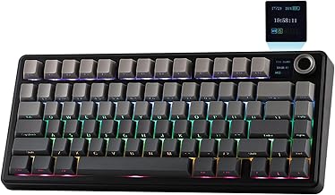 EPOMAKER X Aula F75 Max sans Fil Clavier Mécanique avec écran TFT et Bouton,75% Clavier Gasket en Disposition américaine, Hot Swap Clavier de Jeu pour PC/Mac/Linux (Noir, Reaper Switch)