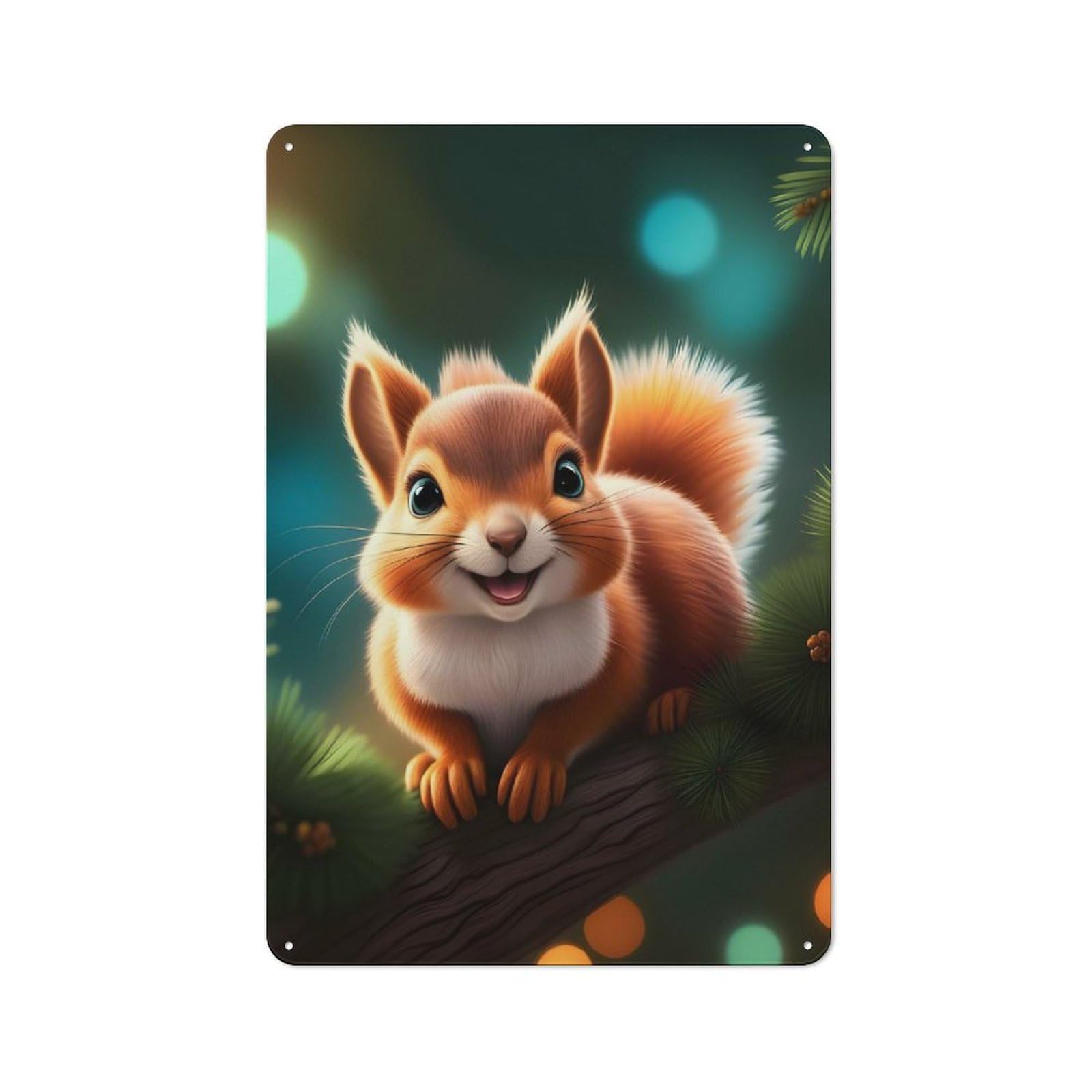 Squirrel Tin Sign 30x20cm, Garage Style Workshop Wall Decor for Garage, Workshop, Shed Or Utility Room